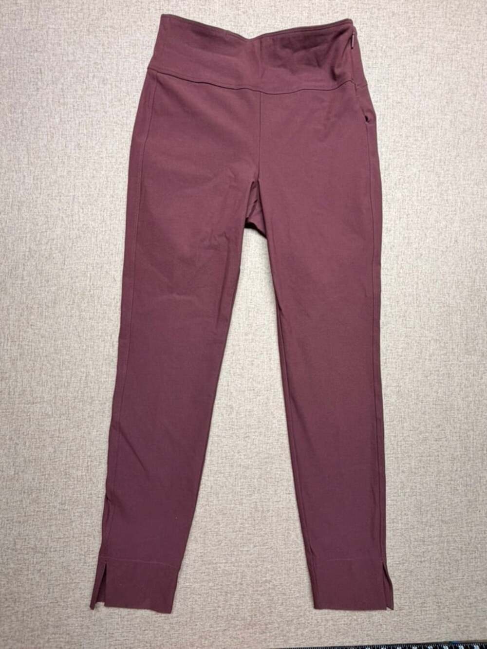 Athleta Wander Slim Ankle Pants Size 4 Mauve Plum Burgundy Stretch Travel